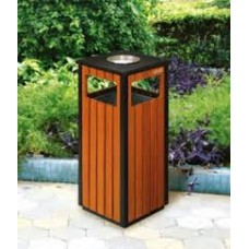 Thùng rác gỗ đơn vuông ngoài trời